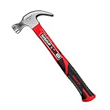 WISEUP Hammer, 226g(8oz) stoßdämpfender klauenhammer, geschmiedet durch Kohlenstoffstahl, Arbeitssparender Griff rostfest, Langlebige zimmermannshammer