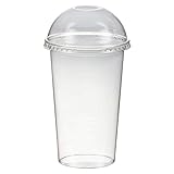 Verpackungsteam 300 Stk. Smoothiesbecher + Domdeckel mit Öffnung 400 ml, Ø 95mm, PET, glasklar