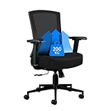 Blue Whale Bürostuhl 200KG Ergonomischer Schreibtischstuhl mit Verstellbaren Armlehnen Hoher Rücken Drehstuhl Computerstuhl mit 53cm Große Sitzfläche Home Office Chair Mesh-Stuhl