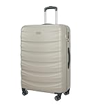 PUCCINI Polycarbonat Koffer Valencia Hartschalenkoffer Handgepäck Trolley Leicht Reisekoffer mit Zwillingsrollen M-L-XL (Champagnerfarben, M)