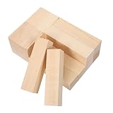 SHINEOFI 10 Stück Teiliges Basswood Schnitzholz Naturbelassene Lindenholz Blöcke zum Basteln und Schnitzen Fein Strukturierte Holzklötze für DIY Holzschnitzkunst Weiche Holzstücke für