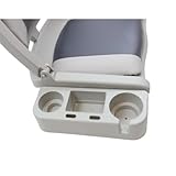 MyBoat Traveler Klappbarer Bootsstuhl Angelsitz | Hochwertig Gepolstert | Ergonomischer Kapitänssitz, UV-beständig, Universell Montierbar (Grau und Graphit) (Getränkehalter)