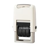 Fockety Selbstfärbender Datumsstempel, 25 X 2,8 Mm, Rechteckig, Englisches Datum, Klarer Aufdruck, Schnell Trocknend, Verstellbarer Selbstfärbender Stempel für Versand, Empfang, (WHITE)