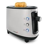 Korona 21304 Single-Toaster | Ein-Scheiben-Toaster | Hochwertiges Edelstahlgehäuse | Brötchenaufsatz | Krümelschublade | 550 Watt | Stufenlose Temperatureinstellung