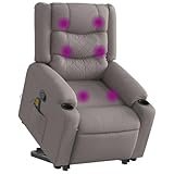 Juroupi Massagesessel mit Aufstehhilfe Massagesessel Sessel Mit Aufstehhilfe Massage Sessel Massagestuhl Taupe Stoff - 3310272