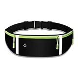 Schlanker Laufgürtel für Damen & Herren - Reflektierende Hüfttasche, Handyhalterung, Geldgürtel zum Laufen, Radfahren, Reisen - Verstellbar, Leicht, Schweißfest, Passend für iPhone, Android,