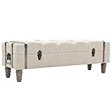 Helloshop26 Sitzbank mit Stauraum, 111 x 34 x 37 cm, Massivholz und Stahl, 02_0010889