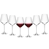 Gerlach 1760 Weingläser Rotweingläser Gläser Set 6 Stück 550 ml Rotweinkelche Kristallglas Wein Glas Spülmaschinenfest Modern