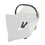 FloraVigo Einschlagdecke, Einschlagdecke Babyschale Baby Decke 90x90 cm, Kinderwagen und Autositz Ganzjahres für Neugeborenen und Kleinkinder Einschlagsdecken für 3 und 5 Punkt Gurt (hellgrau)