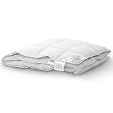 Aura® Feder und Daunendecke 200x200 cm Leicht Sommerdecke | 100% Ungarische Federn & Daunen Klasse I | Oeko-TEX Standard 100 | Allergikergeeignet Bettdecke