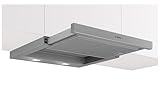 Bosch DFM064W55 Serie 2 Flachschirmhaube, 60 cm, 3 Leistungsstufen, LED-Beleuchtung, Abluft- und Umluftbetrieb, zwei Metallfettfilter spülmaschinengeeignet, Silber