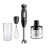 Braun Stabmixer MultiQuick 5 Pro MQ55236M - Elektrischer Stabmixer mit 25 Geschwindigkeiten, EasyClick Plus System für Zubehör, 3-teiliges Zubehör-Set, 1000 Watt, Schwarz