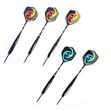 Gogogmee 3 Stück Needle Tipped Dartpfeile Vollmetall Aluminium Rod Steeldarts mit Pattern Flights Langlebig Dragreduzierend für Anfänger Freizeitspieler Rot