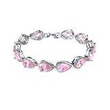 Healeved Elegantes Zirkon Armband Schmuck Leichtes Langlebiges Geschenk für Freundin Familie Geburtstag Rosa Verziert Stilvoll für Alltag Party Reise