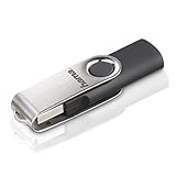 Hama 128 GB USB-Stick USB 2.0 Datenstick (15 MB/s Datentransfer, mit Öse zur Befestigung am Schlüsselring, Speicherstick, Memory Stick aus Metall, geeignet für Windows/MacBook) silber