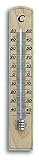 TFA Dostmann Analoges Innenthermometer, 12.1004, hohe Genauigkeit, aus massiven Buchenholz, Braun, L 35 x B 15 x H 206 mm