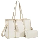 LOVEVOOK Handtasche Damen Umhängetasche Groß Laptoptasche 15,6 Zoll Tote Bag Women Canvas Shopper Shoulder Crossbody Bag Elegante Schultertasche Aktentasche Arbeitstasche Lehrertasche für Büro Reise