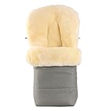 Merauno® Baby Lammfellfußsack Kinderwagen Fellsack kuscheliger Buggy Kinderwagen-Fußsack aus Fell Wind und Wasserdicht Universal 90×50cm (Grün)