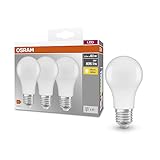 OSRAM BASE CLASSIC A 60 FR LED-Lampe mit Sockel E27, Kolbenform, 3er Pack, 8,5W, 806lm, 2700K, warmweißes Licht, geringere Wärmeentwicklung, sehr geringer Energieverbrauch, lange Lebensdauer