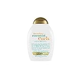 OGX Quenching + Coconut Curls Shampoo (385 ml), feuchtigkeitsspendendes Locken Shampoo mit Kokosöl, Zitronenöl & Honig, ohne Sulfate