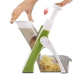ONCE FOR ALL Gemüseschneider mit Auffangbecken, Gemüsehobel ideal als Pommesschneider & Kartoffelschneider, Zwiebelschneider Gurkenhobel - Würfelschneider, Julienner - Multischneider Green