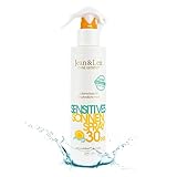 Jean & Len Sensitiv Sonnenspray 30 LSF wasserfest, für empfindliche Haut, ohne Silikone, Nanopartikel, Octocrylen, Mikroplastik, Mineralöl, Duft- & Farbstoffe, vegan, Sonnencreme Spray 250 ml