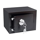 MEELRYD Tresor aus Stahl, Familien Safe, Tresor Möbeltresor mit Doppelbartschloss, 23x17x17 cm Sicherheits, Boden-Wandtresor, Hochleistungs Tresors Passend Bargeld, Schmuck, Ausweise, Dokumente