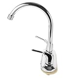 SEWACC Heiß- und Kaltwasserhahn Dual Way Sink Wasserhahn Doppelgriff Rotatable Spout Küchenarmatur Doppelgriff Küchenspüle Wasserhahn Küchenarmatur mit zwei Griffen Eisen Silber