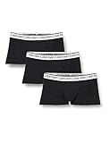 Calvin Klein Herren Boxershorts Low Rise Trunks Unterwäsche, Schwarz (Black W/ White Wb), M