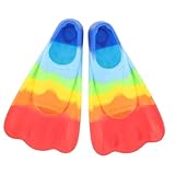 QUMIIRITY Silikon Schwimmflossen für Kurze Trainingsflossen Angenehm Leicht Geeignet für Schwimmen Schnorcheln und Tauchen Farbig