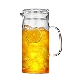 ZBIianxer Auswirkungen Resistenter Sturdes Glaswasserflasche Mit Leckerem Deckel Zum Servieren Von Säften Wein Und Handgefertigtem Getränk