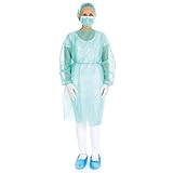 FRANZ MENSCH 50 Stück Hygostar Schutzset PP, grün, 5-teilig, Schutzset, Schutzkittel, Baretthaube