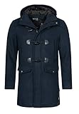 Indicode Herren Liam Dufflecoat | Wintermantel Wollmantel Herrenmantel Mantel für Männer Navy Mix XL