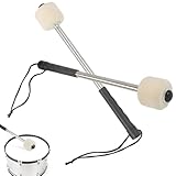 2 Trommelstöcke,Edelstahl-Drumsticks,Einteiliger Edelstahlkörper,Hammerkopf aus Wollfilz,Gilt für Fan Trommel,Pauke,Marschtrommel,Drum and Bass,Percussion Zubehör