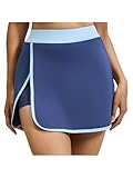 Miaeowve Damen Skort Sportrock Golfrock Freizeit Rock Skort Mit Innenshorts Schnelltrockner Outdoor Wanderrock Slim Fit Blau A L
