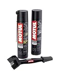 Kit reinigt schmiert Kette – Motul C4 400 ml + C1 400 ml + Bürste reinigen Kette