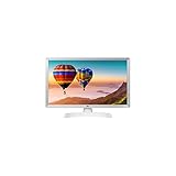 LG 24TN510S- WZ 60 cm (24 Zoll) Smart TV Monitor HD 1366x768 16:9 DVB-T2/C/S2 WLAN Miracast 10W 2x HDMI 1.4 1x USB 2.0 optisch, LAN RJ45 VESA 75x. 75), Weiß