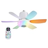 Moderne Deckenbelüftung mit leichtem Lüfter und Decke mit Fernbedienung, bündiger LED-Deckenventilator, 3 Geschwindigkeiten dimmbar sofort Musiklautsprecher Ventilador für Wohnungen