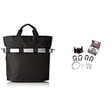 KlickFix Unisex-Adult Farradtaske Bikebasket Oval Sort Fahrradkorb, Schwarz, 34 x 31 17.5 cm EU & Zubehör Lenkeradapter mit Schloss, Schwarz, 26.0 & 32.0mm