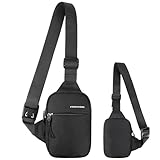 Hejo Sling Crossbody Bag, Umhängetasche Herren, Wasserdichte Brusttasche, Schultertasche für Herren Junge Frauen, Shoulder Chest Bag für Outdoor Wandern (Schwarz)