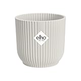 elho Vibes Fold Rund Mini 7 Pflanzentopf - Blumentopf für Innen - 100% recyceltem Plastik - Ø 7.0 x H 6.5 cm - Weiß/Seidenweiß