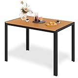LIFERUN Gartentisch Aluminium, 110x70cm WPC Balkontisch Wetterfest, Rechteckiger Terrassentisch, Esstisch Outdoor, Hitze- und Wetterbeständig, rutschfest, Brettbreite 9cm, Braun
