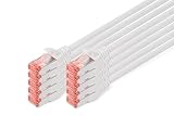 DIGITUS DK-1644-005-10 - Professional Netzwerkkabel 0,5 m Cat6 S/FTP (S-STP) Weiß (CAT6 S-FTP Patchk,0,5m, Grau - 10x CAT 6 S-FTP Patchkabel, Cu, LSZH AWG 27/7, Länge 0,5 m, Farbe Grau)
