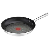 Tefal Duetto Bratpfanne 32 cm Induktion, Edelstahlpfanne mit Antihaftversiegelung, Thermo-Signal bei idealer Brattemperatur, leichte Reinigung, für alle Herdarten geeignet, A70408
