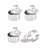 Dessert Speiseringset,4 pcs Kochen Ringe Set Edelstahl Kochen Ringe mit Pusher Runde Käsekuchen Formen Backen Ringe Antihaft-Kuchen Flan Ringe Tin für Crumpet Gebäck Pfannkuchen