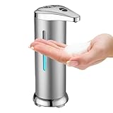 Berührungsloser Seifenspender - Elektrischer batteriebetriebener Flüssigkeitspumpe, automatisches Sensorgerät aus Edelstahl | Intelligenter Seifenspender mit freihändigen Bedienungen für