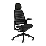 Steelcase Series 1 Ergonomischer Bürostuhl mit LiveBack Lumbalstütze, 4D-Armlehnen, anpassbarer Kopfstütze Onyx Schwarz