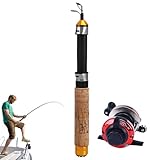 Uozonit Eisangelruten und Rollen – kleine Angelrolle – leichte Angelausrüstung, Eisangelausrüstung, tragbare Herren-Angelwerkzeuge für Süß- und Salzwasser