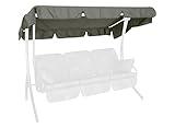 Angerer Freizeitmöbel GmbH Hollywoodschaukel Sonnendach - passend für viele 3-Sitzer Hollywoodschaukeln - Schaukeldach Made in Germany (Swingtex dunkelgrau, 210 x 145 cm)