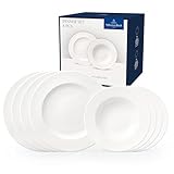 Villeroy & Boch – For Me Dinner Set 8 Teilig Weiß, Spülmaschinenfest, Mikrowellensicher, Mit Speisetellern Und Suppentellern, Geschirr, Geschirrset, Teller Set, Service, Premium Porzellan